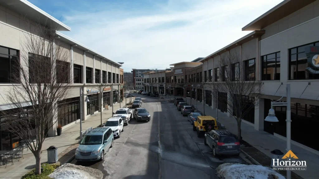 Street view of Southpointe business district in Washington County, PA.