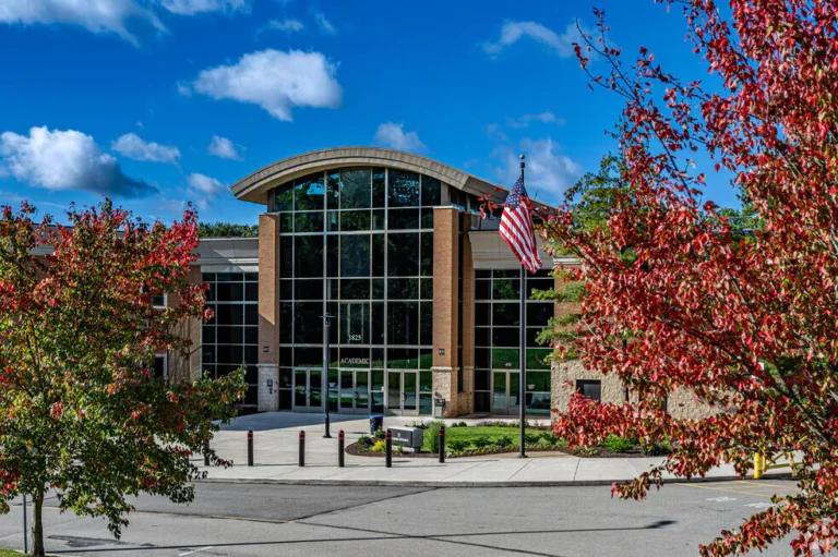 Public building in Upper St. Clair, PA surrounded by trees in Allegheny County.